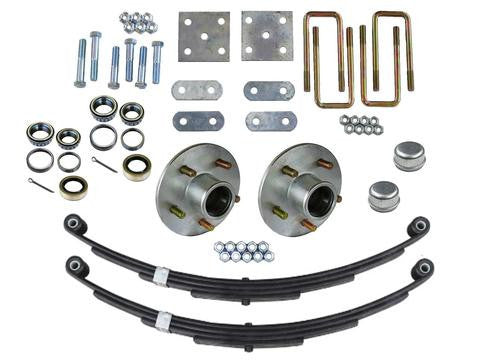 Trailer Axle Mounting Kit w/ Zinc Plated 5 lug Hubs, 3500lb. Axles - Complete Kit #5-3500 - Pacific Boat Trailers