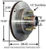 Trailer Buddy DB-42 Zinc Plated Hub/Rotor, 5 on 4.5" - 3.7K, 10.25D. #41035 - Pacific Boat Trailers
