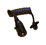 HitchCoil Coiled Connector Cable, 7 Blade Round To 5 Pin Round, 3' Length (Black) #95-13387-05 - Pacific Boat Trailers