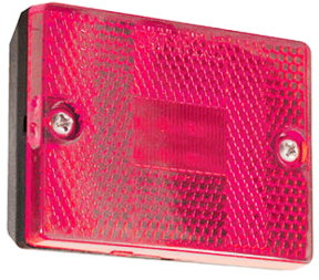 Square, Stud Mount LED Trailer Clearance/Marker Light w/Reflector - Red # CL-43020-R - Pacific Boat Trailers