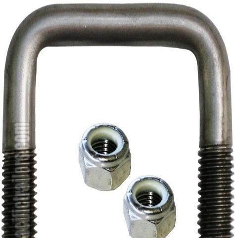 1/2" Square Stainless Steel Trailer U-Bolt, A=2 1/8" B=4 1/4" - Pacific Boat Trailers