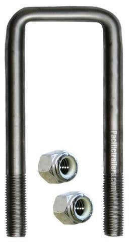 1/2" Square Stainless Steel Trailer U-Bolt, A=2 1/4" B=7 1/2" - Pacific Boat Trailers