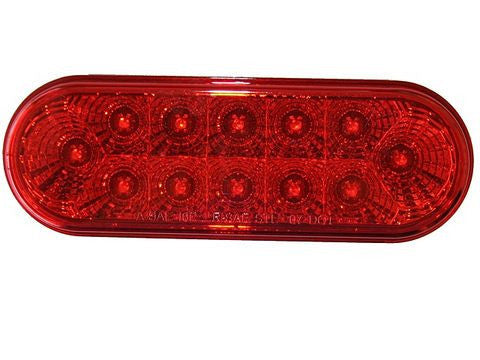 LED Trailer 6 1/2" Oval Stop/Tail/Turn Light, Miro-Flex, Sealed, 12-diodes TL-64120-RK - Pacific Boat Trailers
