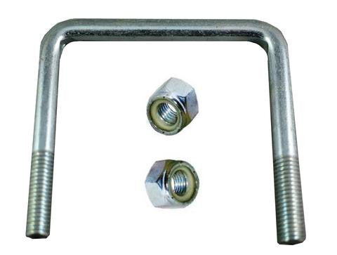 1/2" Square Zinc Plated Trailer U-Bolt w/lock nuts A=4 1/8" B=4" - Pacific Boat Trailers