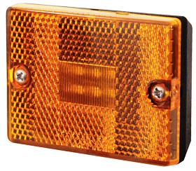 Square, Stud Mount LED Trailer Clearance/Marker Light w/Reflector - Amber # CL-43020-A - Pacific Boat Trailers