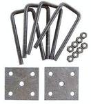 Axle Tie Plate Kit with 6 3/4" Long, Square Stainless Steel U-Bolts - Pacific Boat Trailers