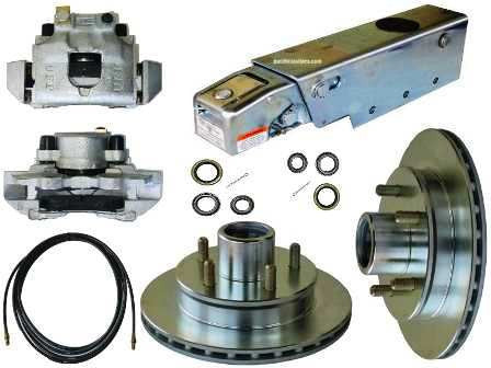Trailer Auto Reverse Brake Assembly Trailer Buddy Disc Brake Conversion Kit w/ A-60 Actuator & Reverse Sol